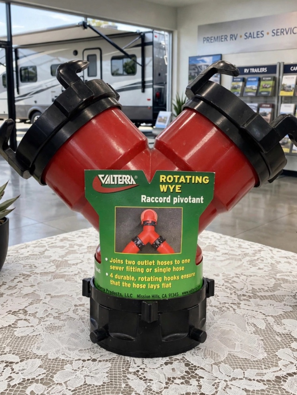 Valterra F02-2030L 3" Rotating Wye Bayonet Connectors Valve Adapter RV Camper